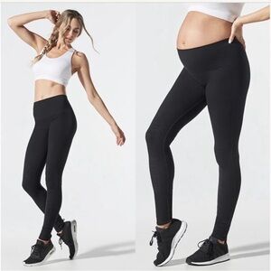 Blanqi Sport Support Hipster Cuffed Leggings in Black SZ M
